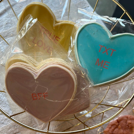 Conversation Heart Cookie - The Cake Mama