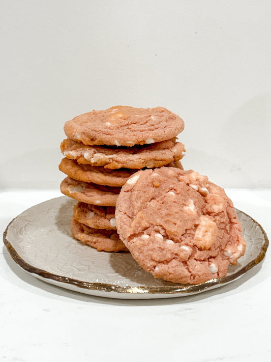 Marshmallow White Chocolate Pink Cookie - The Cake Mama